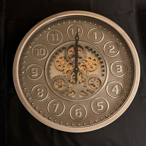 Klok 9 Cijfers Rond Zilver G6143346