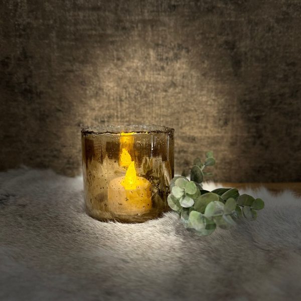 Windlicht Smoked Glas Bruin S