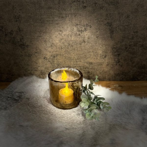Windlicht Smoked Glas Bruin S - Afbeelding 2