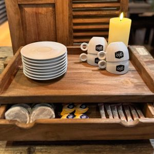 Teak houten koffielade
