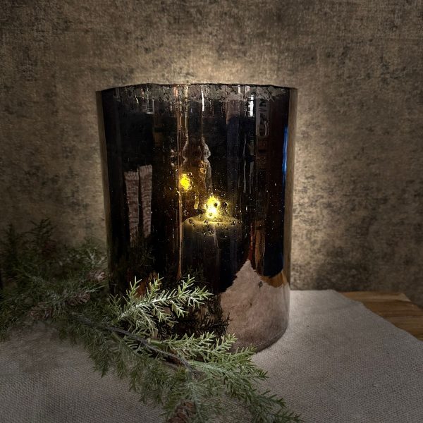 Windlicht Rookglas Zwart - Afbeelding 3