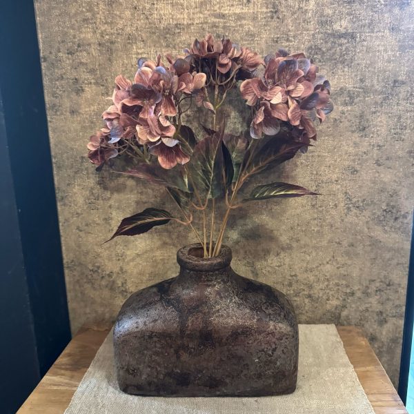 Kunst hortensia 5 bollen oud roze blauw