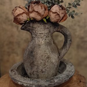 Potterie aardewerk lampetstel Grey