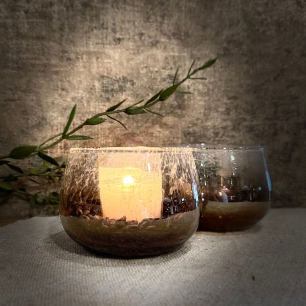 Windlicht Ombre Glas Bruin