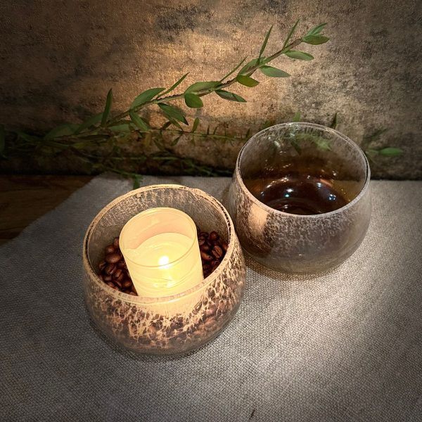 Windlicht Ombre Glas Bruin - Afbeelding 2