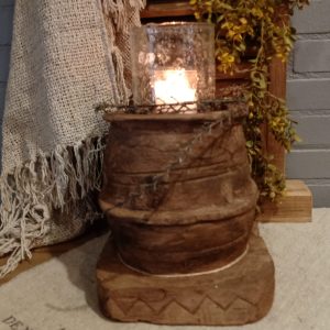 Houten Poer Windlichthouder - Voerbak nr. 5