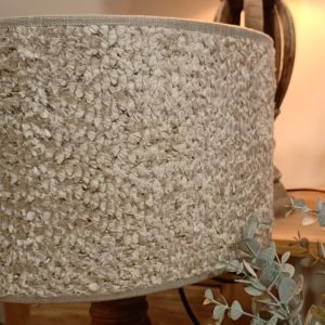 Lampenkap Rond Gemeleerd Taupe/Creme