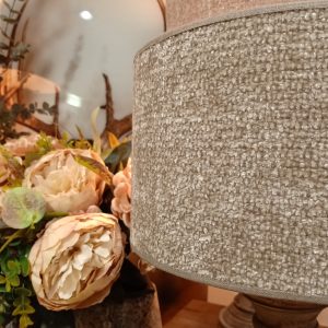 Lampenkap Rond Gemeleerd Taupe/Creme Laagpolig